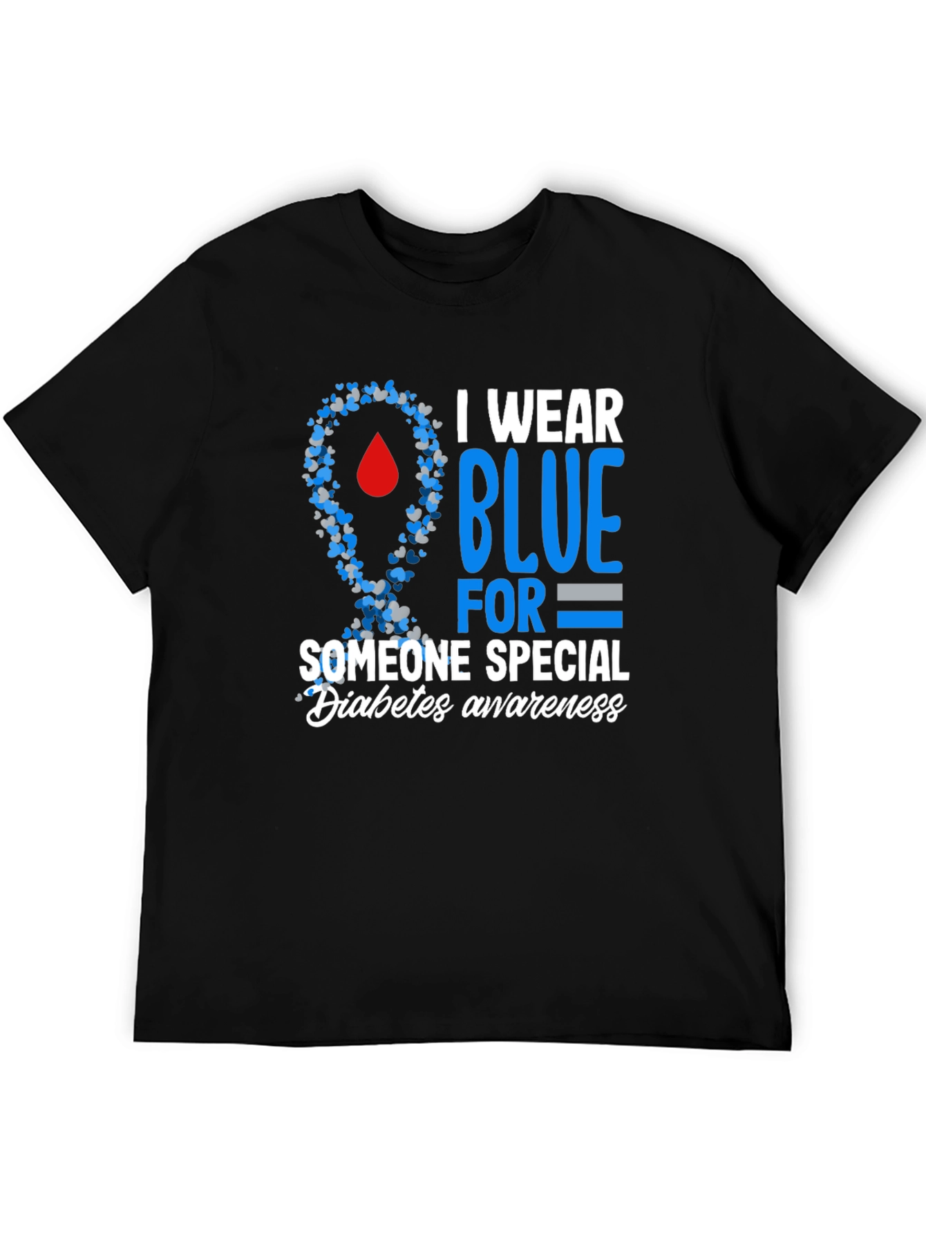 Diabetes Awareness Blue Ribbon T-Shirt