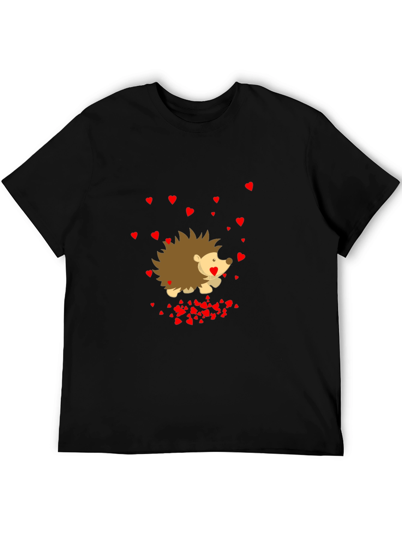 Heart Hedgehog Black T-Shirt