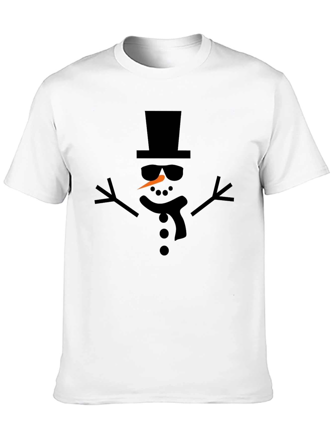 Cool Snowman Graphic T-Shirt - Black