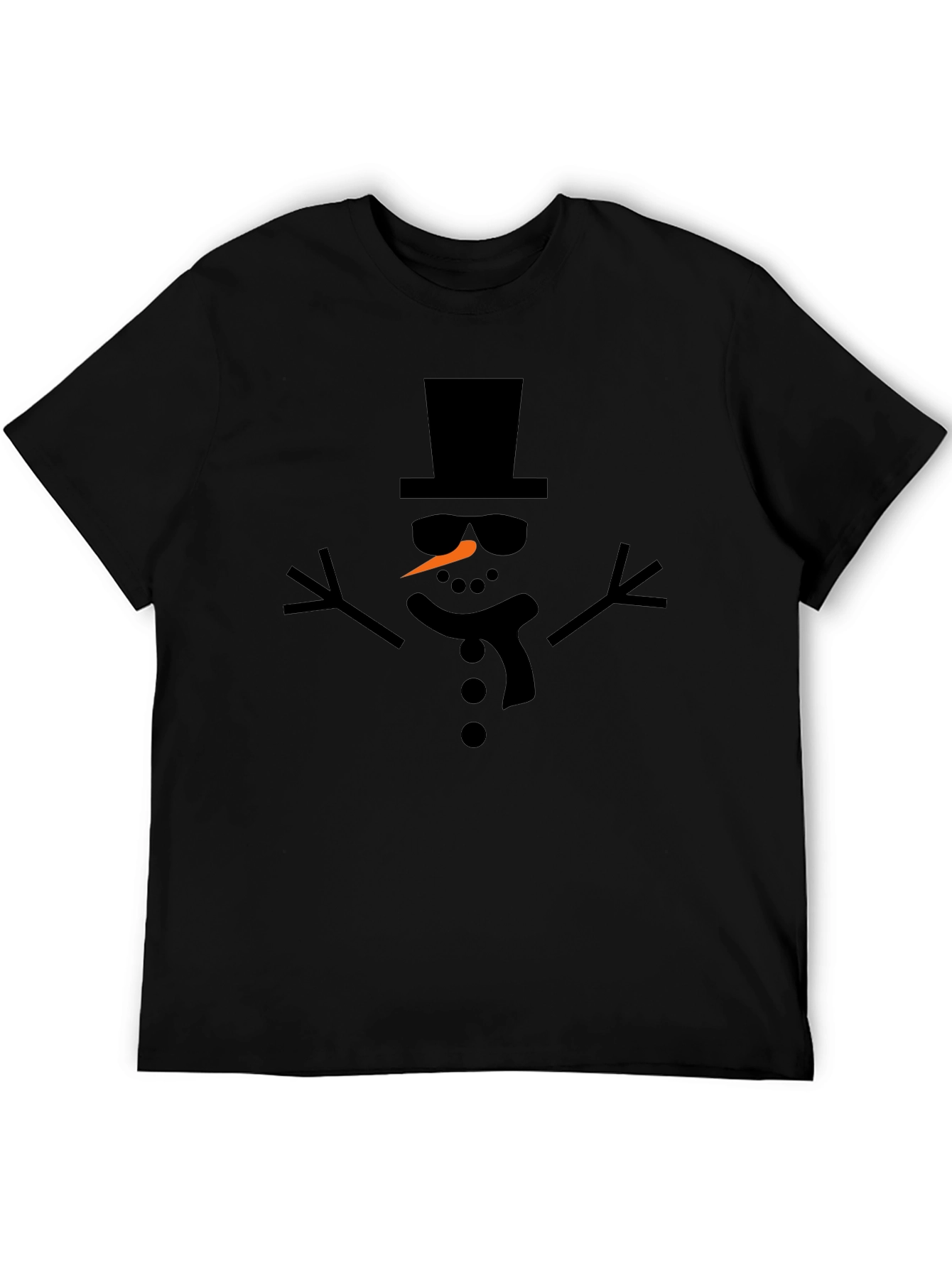 Cool Snowman Graphic T-Shirt - Black