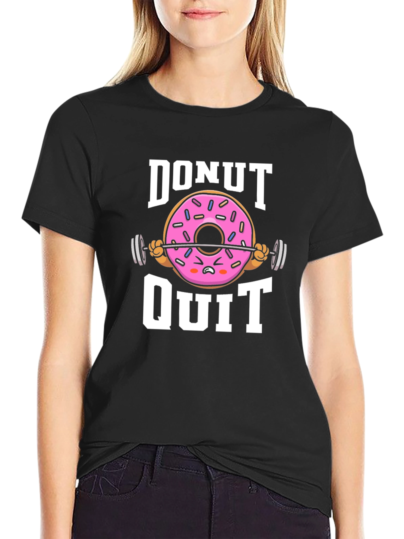 Donut Quit Graphic T-Shirt - Funny Workout Tee