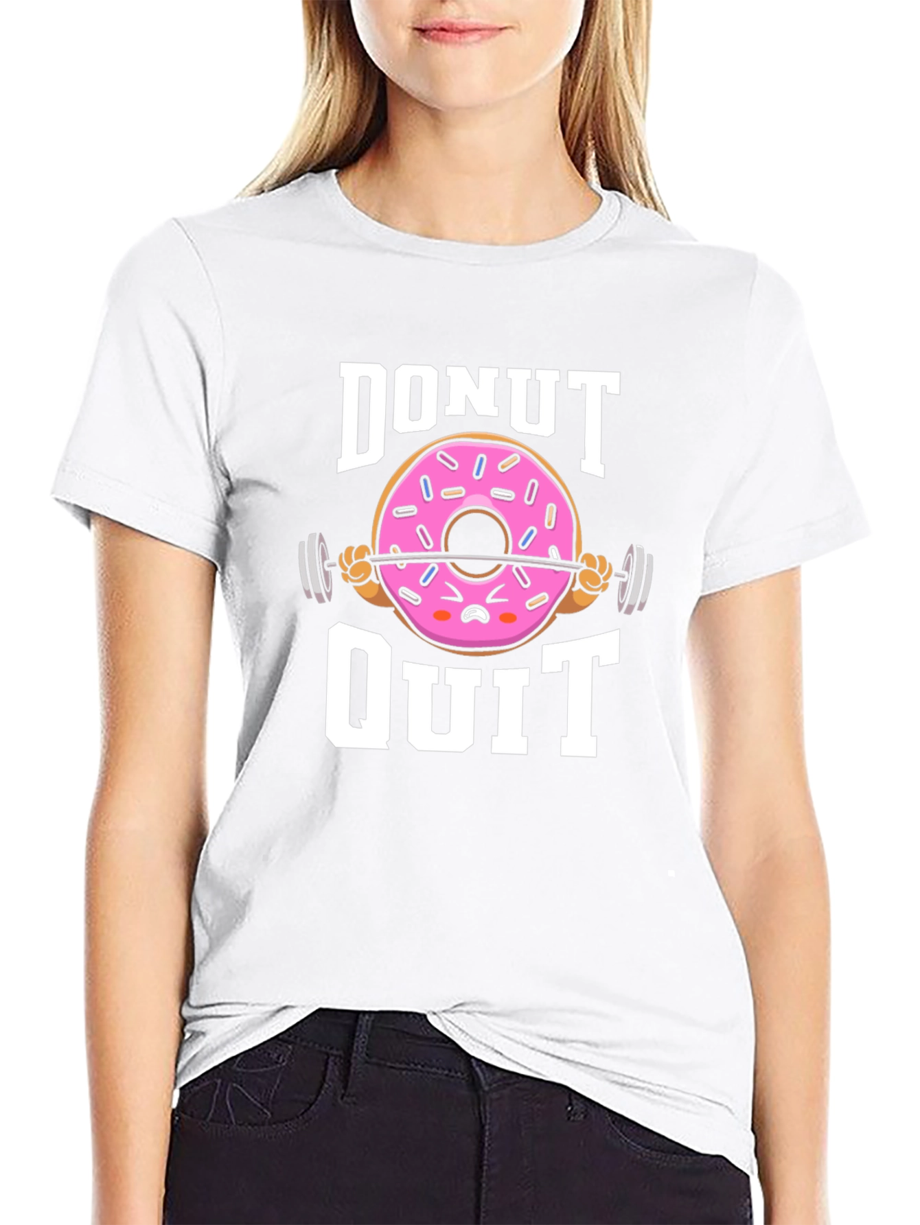 Donut Quit Graphic T-Shirt - Funny Workout Tee