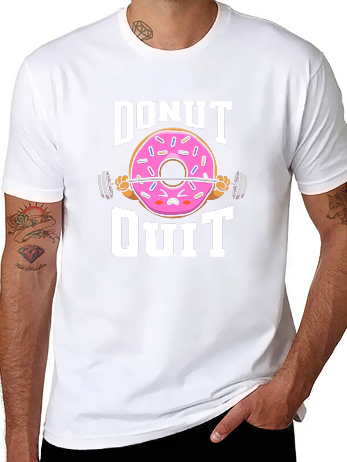 Donut Quit Graphic T-Shirt - Funny Workout Tee