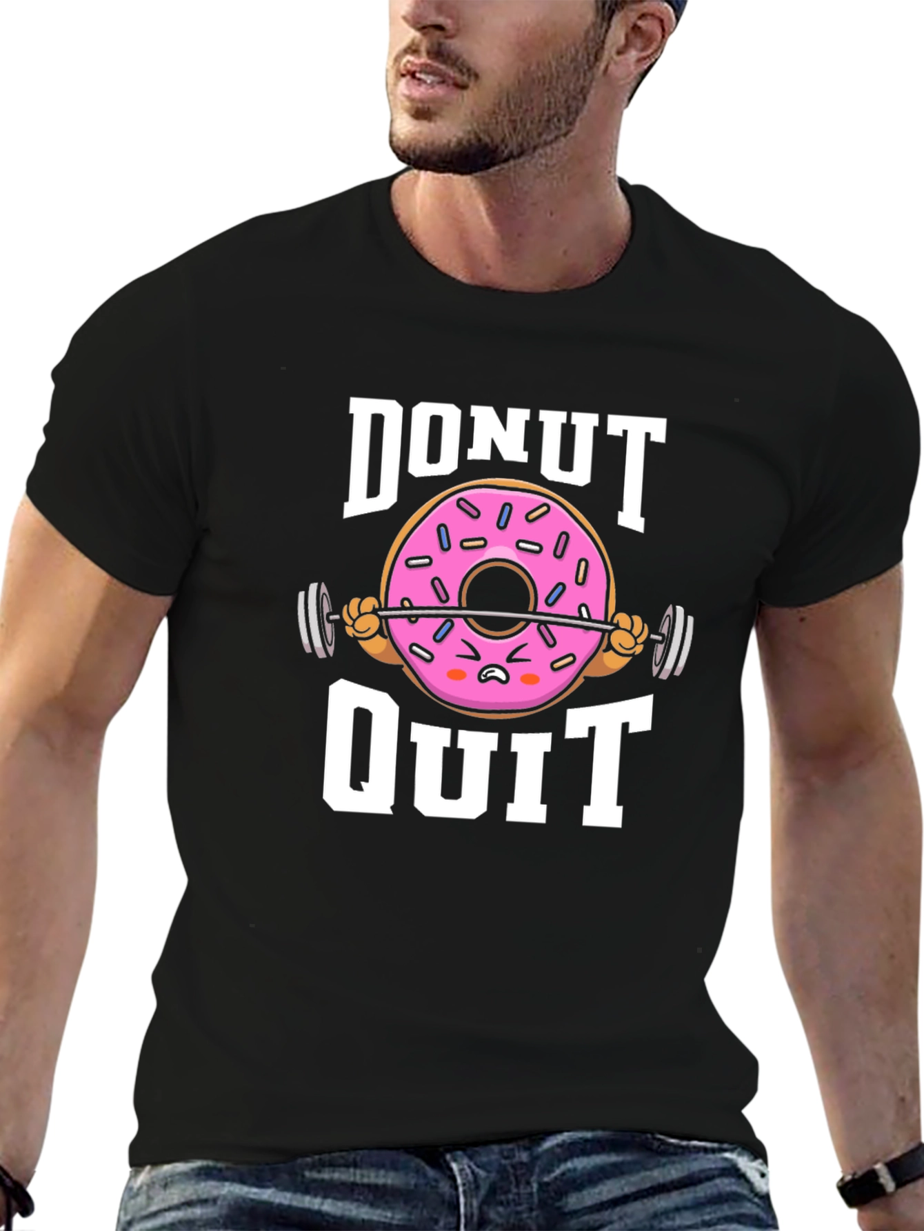 Donut Quit Graphic T-Shirt - Funny Workout Tee
