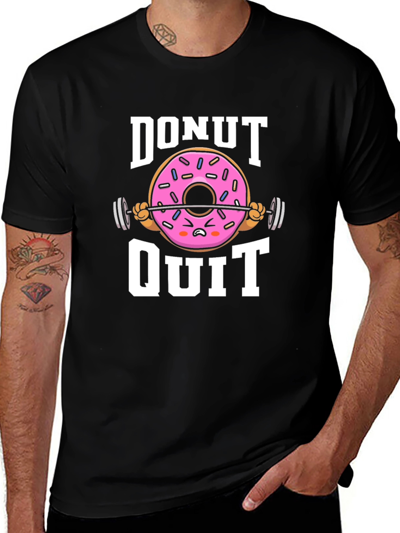 Donut Quit Graphic T-Shirt - Funny Workout Tee