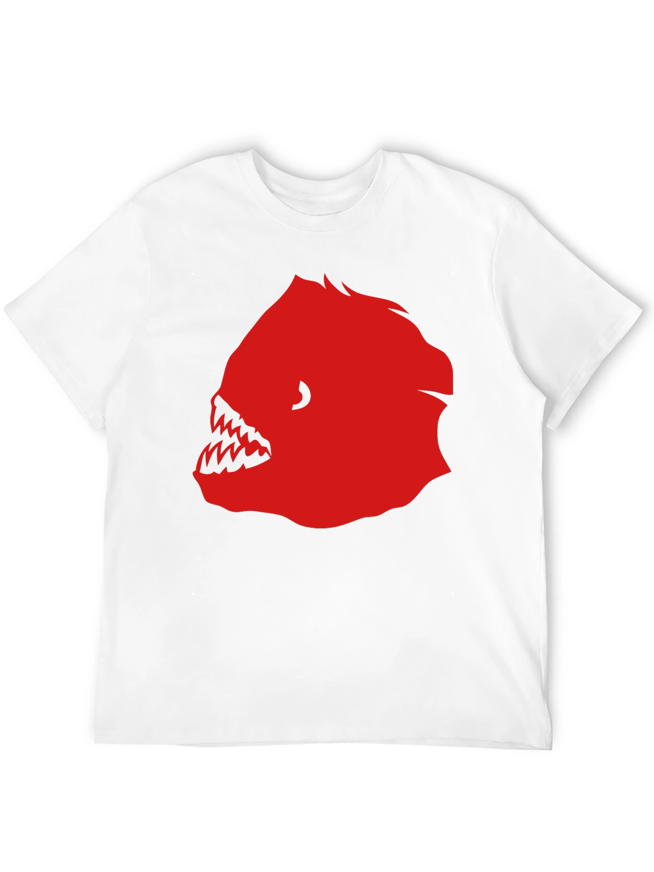 Mens Black T-Shirt with Red Graphic Fish Design