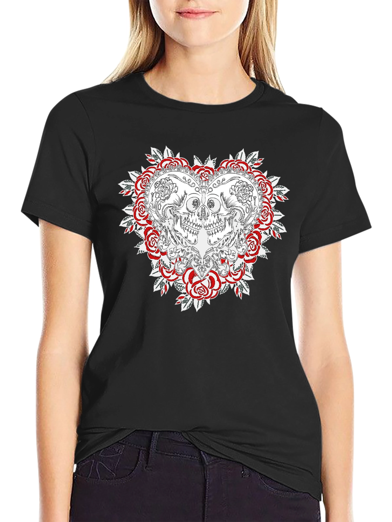Skull & Roses Graphic T-Shirt - Menswear