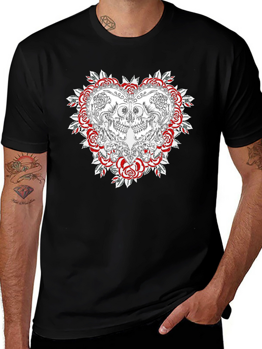 Skull & Roses Graphic T-Shirt - Menswear