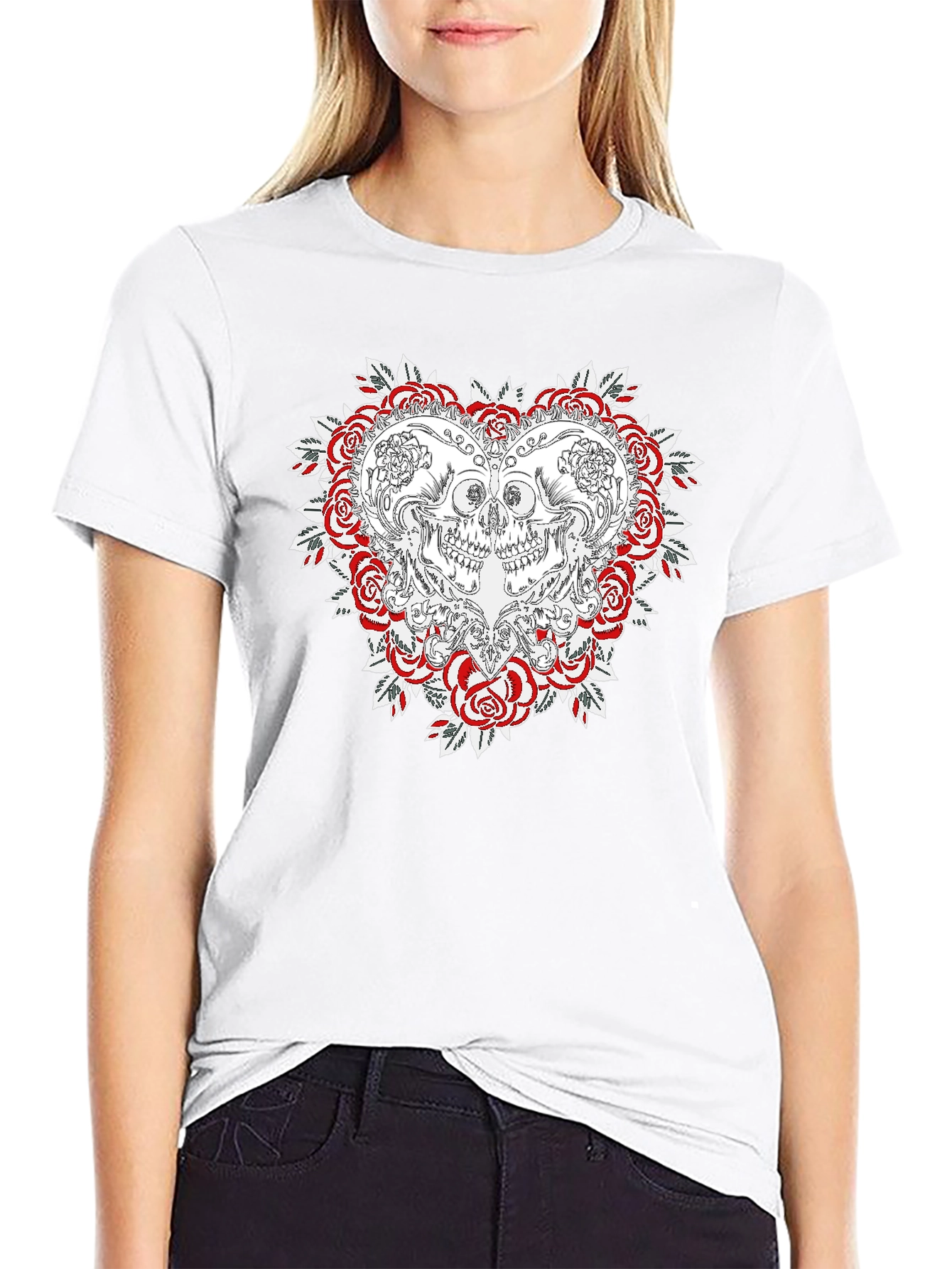 Skull & Roses Graphic T-Shirt - Menswear