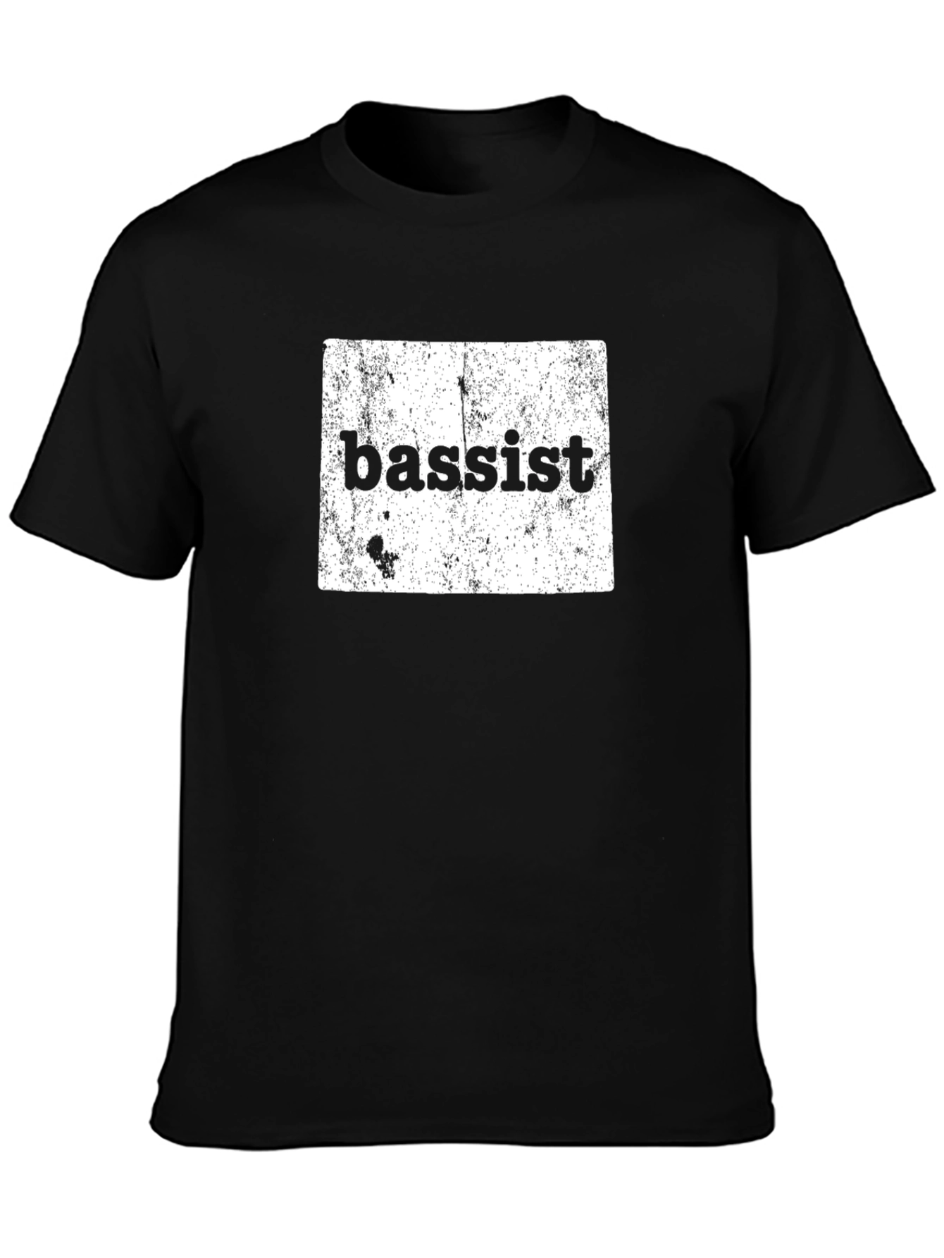 Bassist Distressed Graphic Tee - Black Cotton T-Shirt