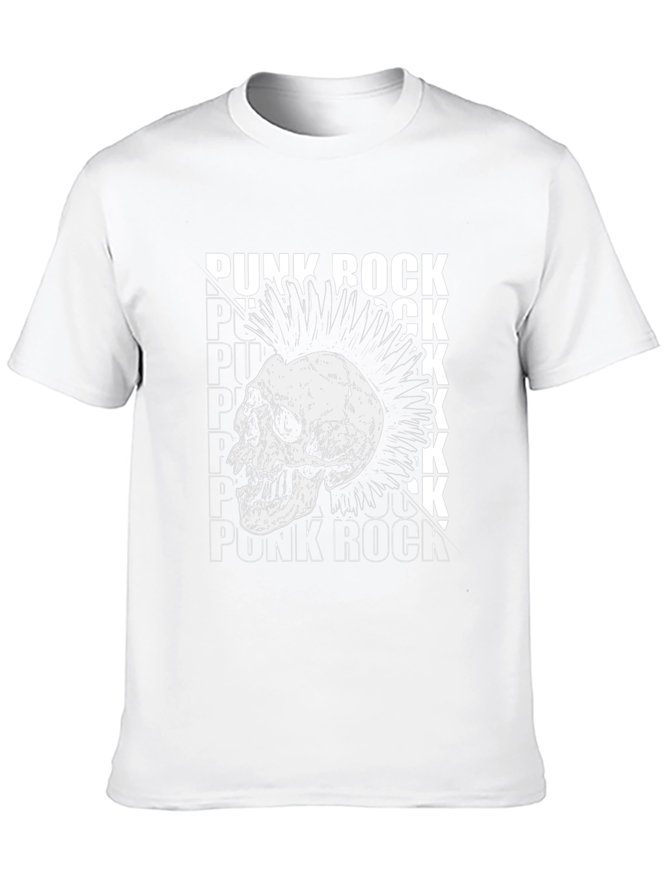 Punk Rock Skull Graphic T-Shirt