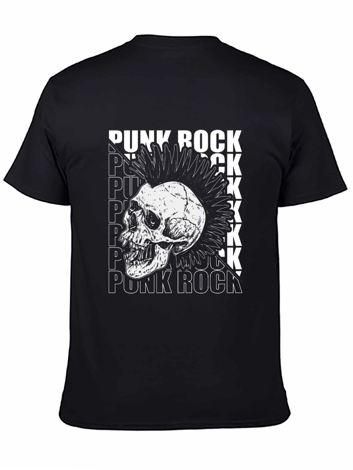 Punk Rock Skull Graphic T-Shirt