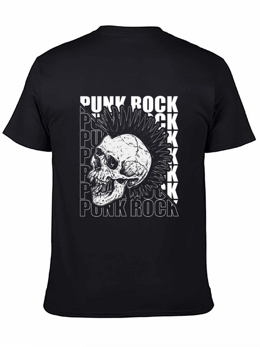 Punk Rock Skull Graphic T-Shirt