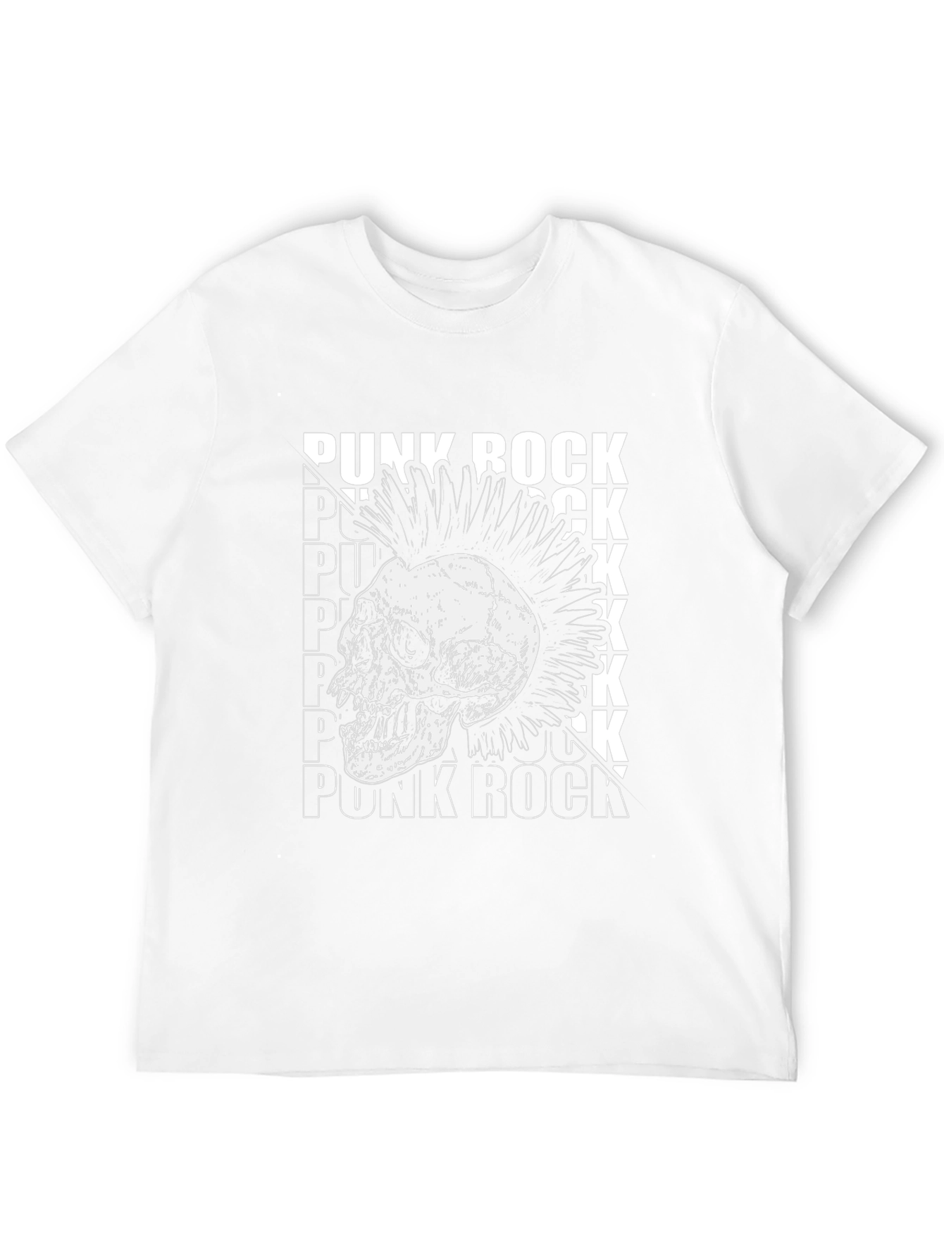 Punk Rock Skull Graphic T-Shirt