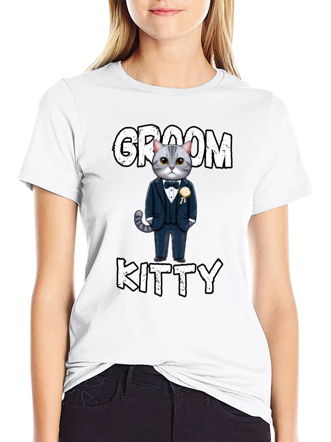 Groom Kitty T-Shirt - Cat Wedding Apparel