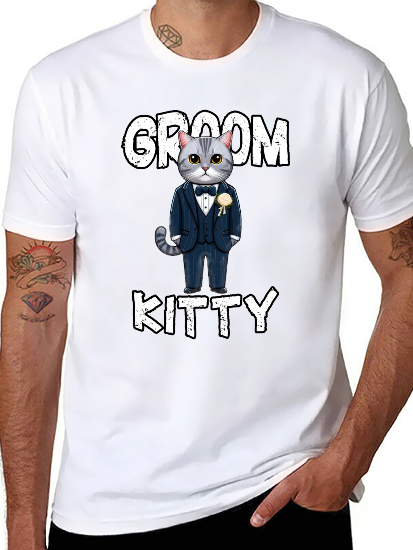Groom Kitty T-Shirt - Cat Wedding Apparel