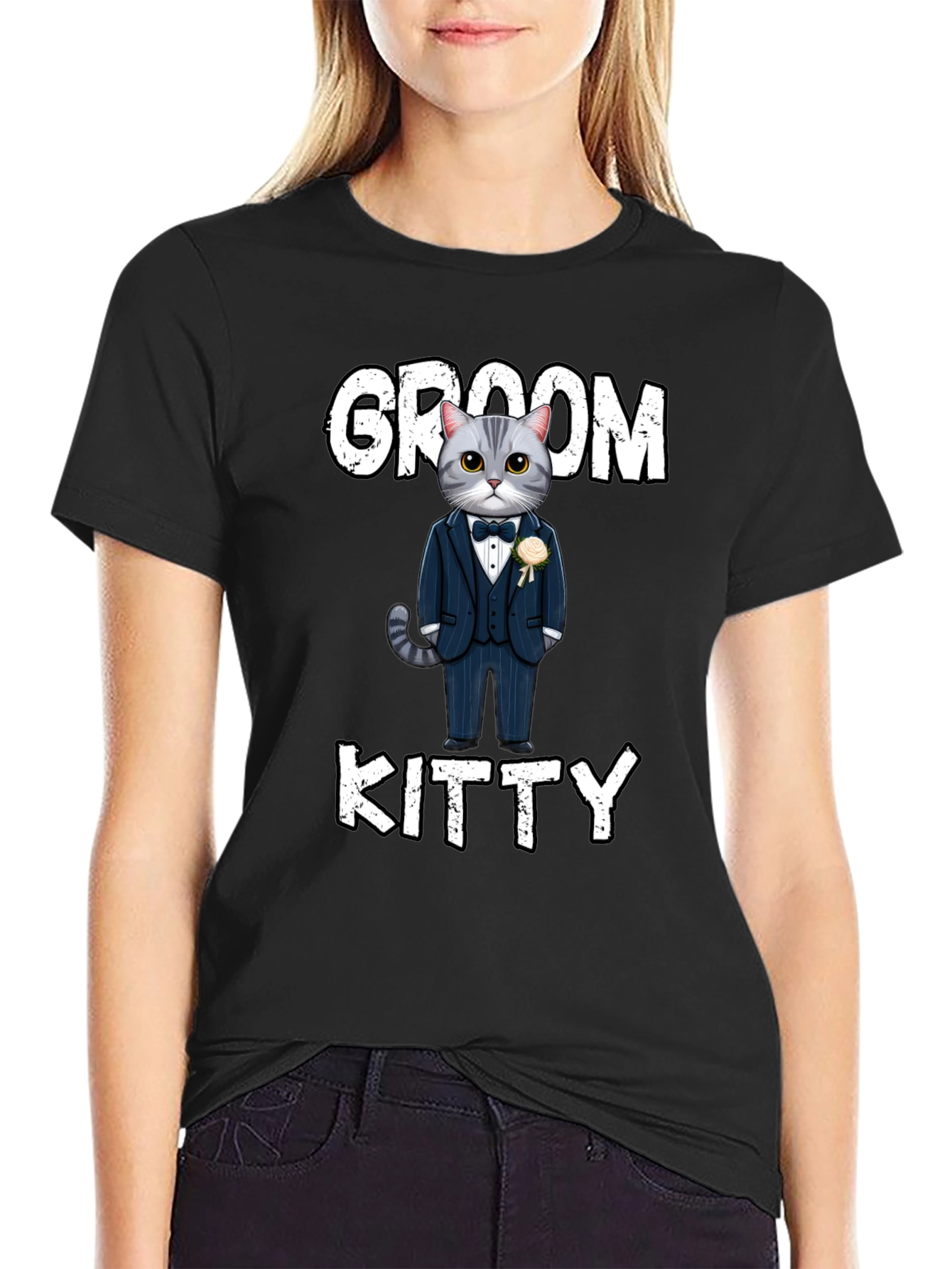 Groom Kitty T-Shirt - Cat Wedding Apparel