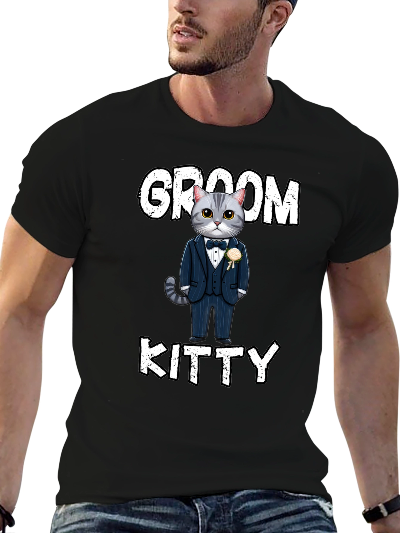 Groom Kitty T-Shirt - Cat Wedding Apparel