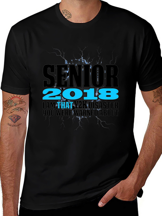 Senior 2018 Y2K Disaster Black T-Shirt