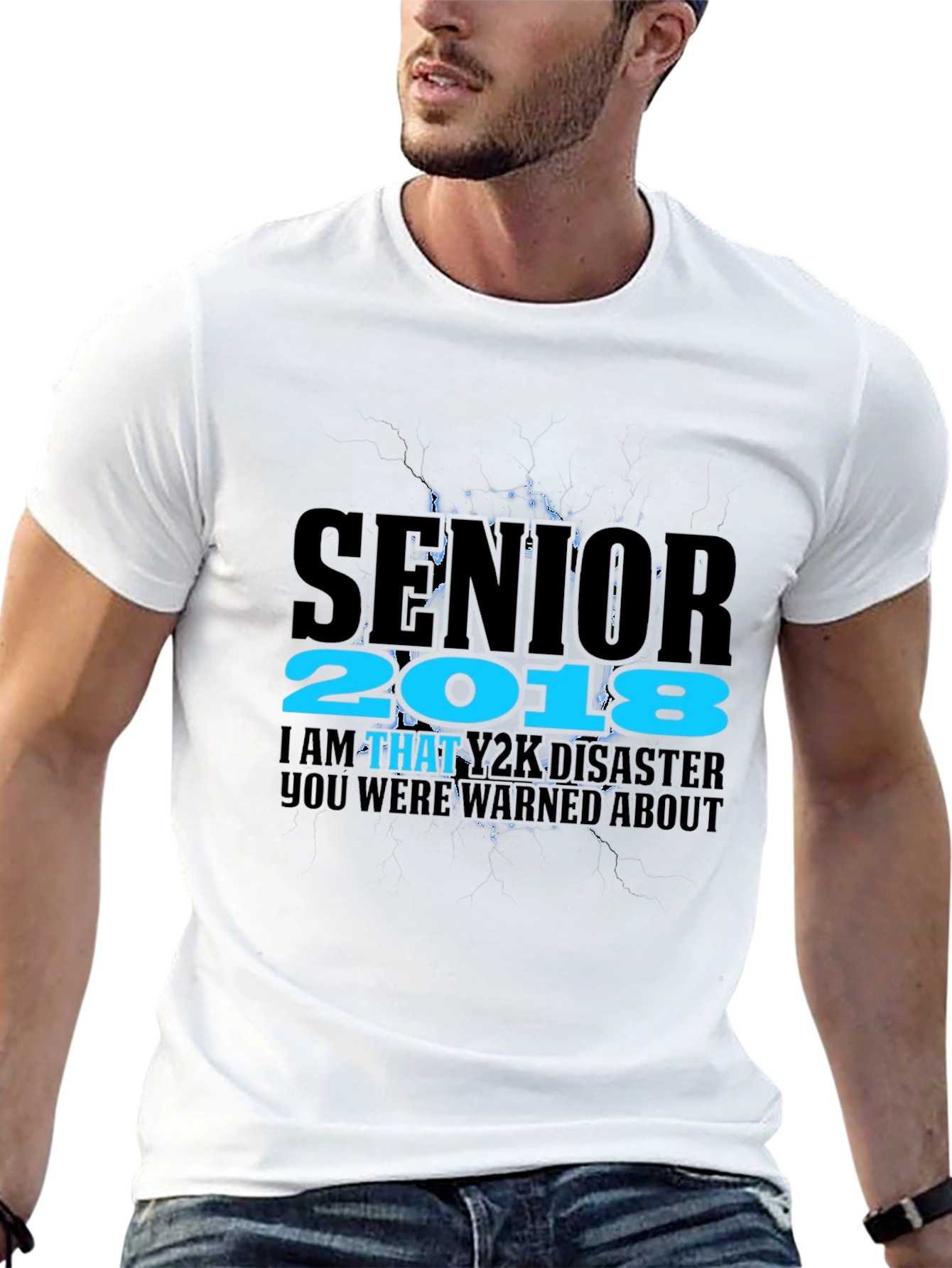 Senior 2018 Y2K Disaster Black T-Shirt