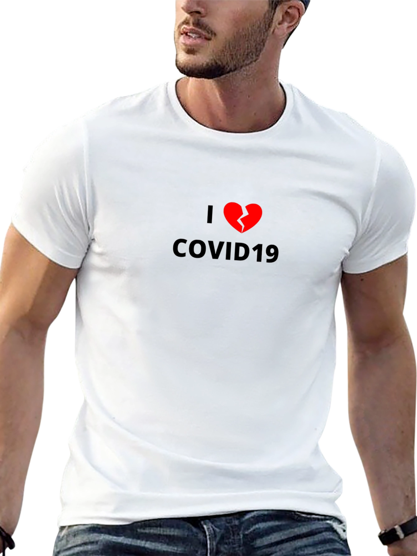 I Broken Heart COVID19 Black Graphic Tee