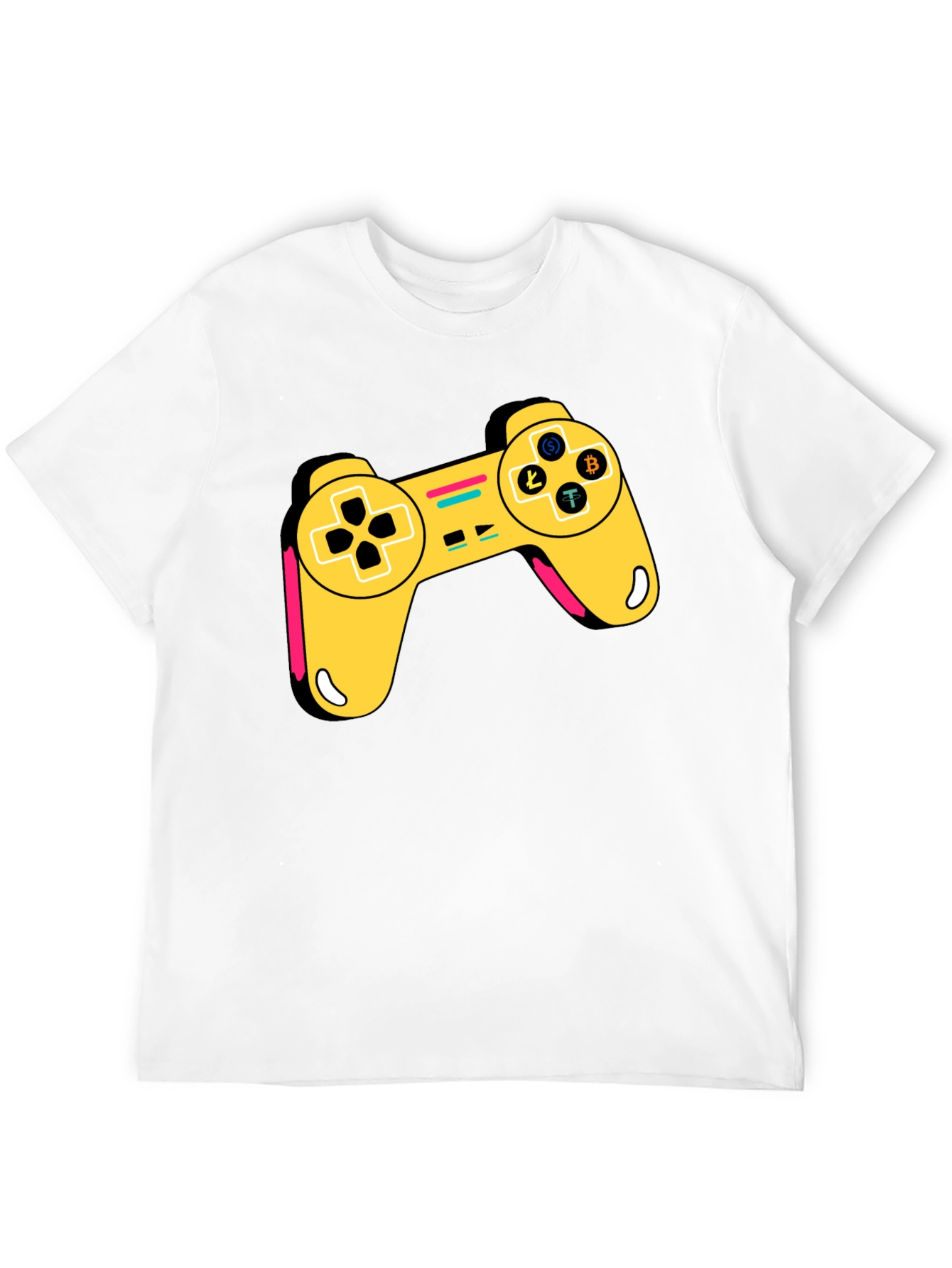 Crypto Gamer T-Shirt - Bitcoin Litecoin Ethereum Controller Design