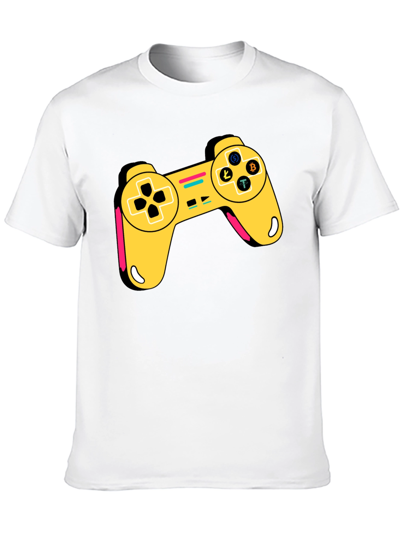Crypto Gamer T-Shirt - Bitcoin Litecoin Ethereum Controller Design
