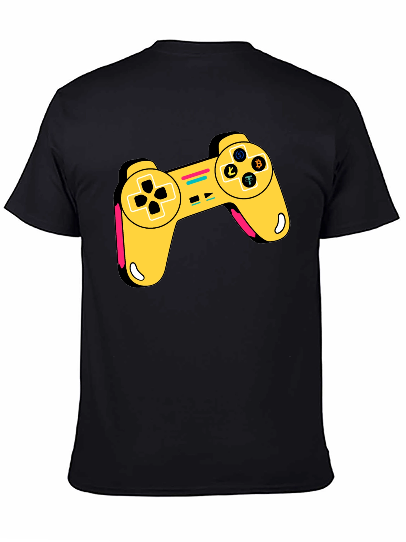 Crypto Gamer T-Shirt - Bitcoin Litecoin Ethereum Controller Design
