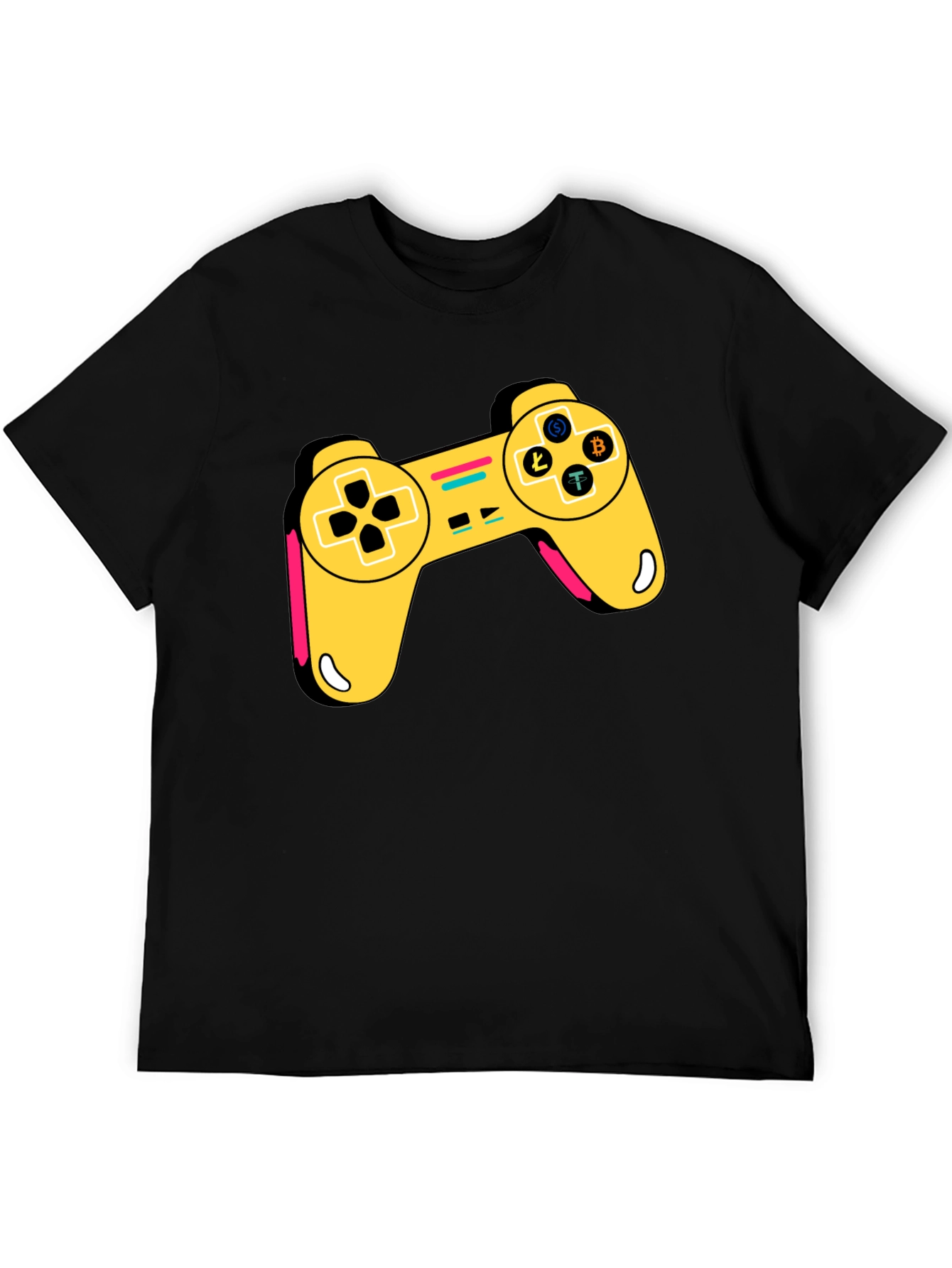 Crypto Gamer T-Shirt - Bitcoin Litecoin Ethereum Controller Design