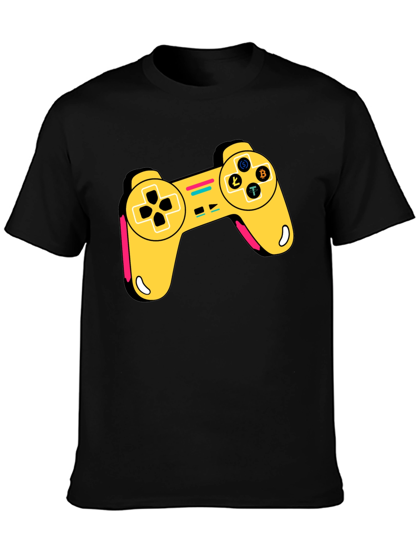 Crypto Gamer T-Shirt - Bitcoin Litecoin Ethereum Controller Design
