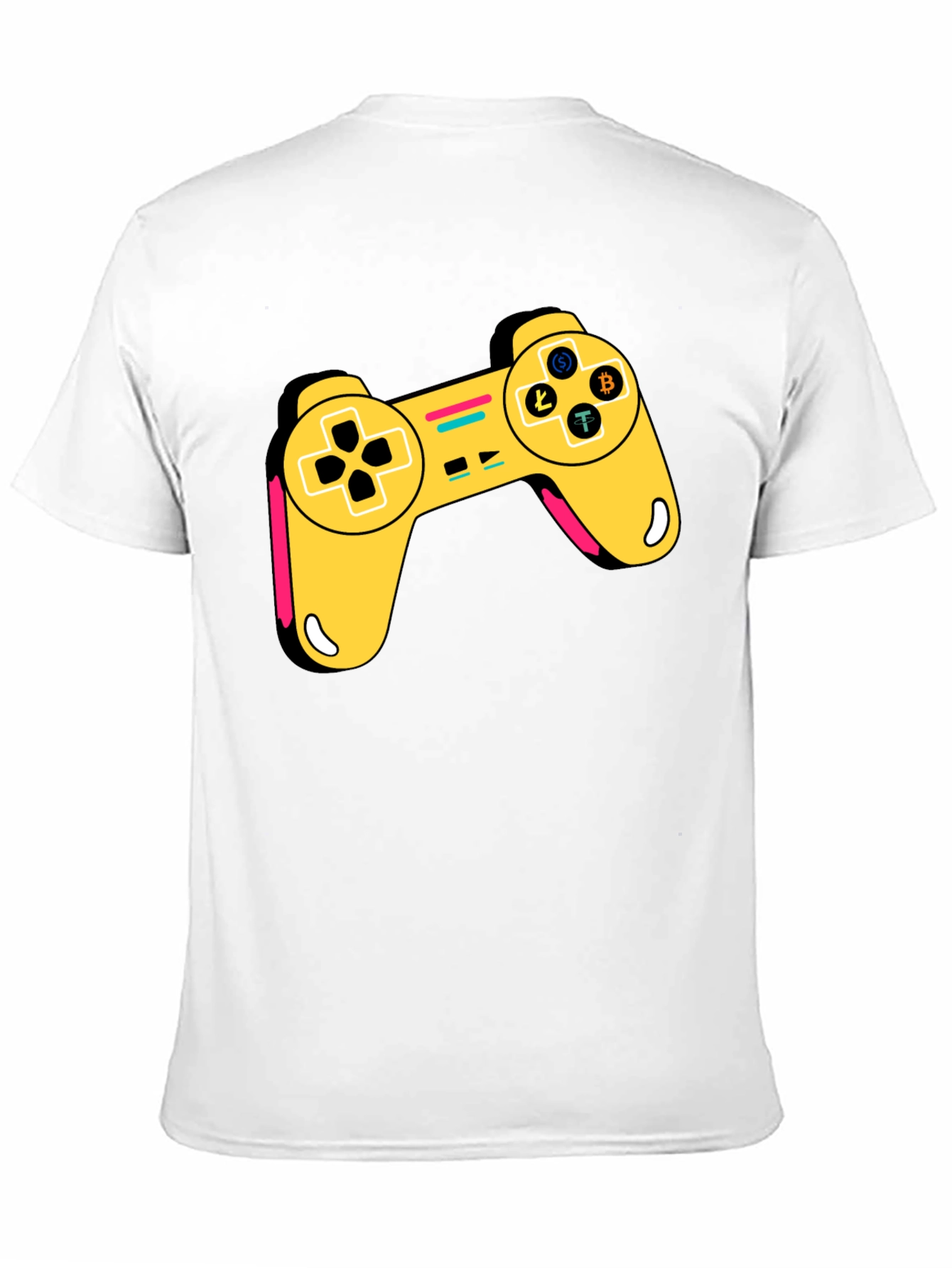 Crypto Gamer T-Shirt - Bitcoin Litecoin Ethereum Controller Design