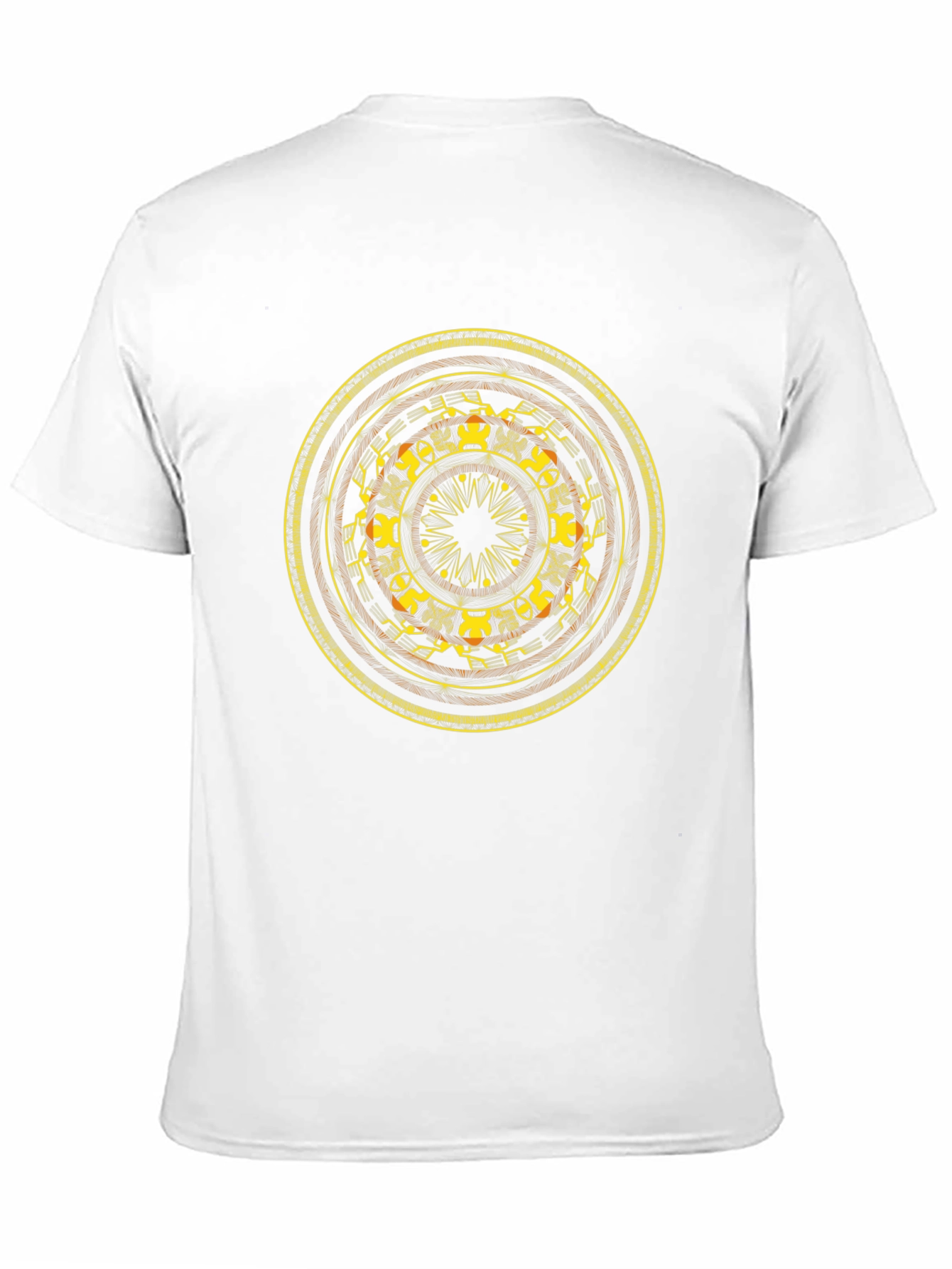 Black T-Shirt with Round Floral Design