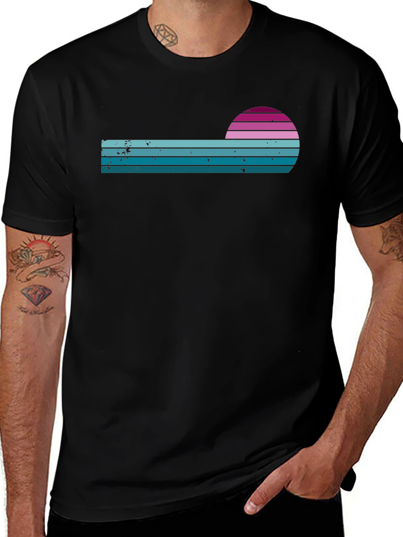 Retro Sunset Graphic Tee - Stylish Comfort