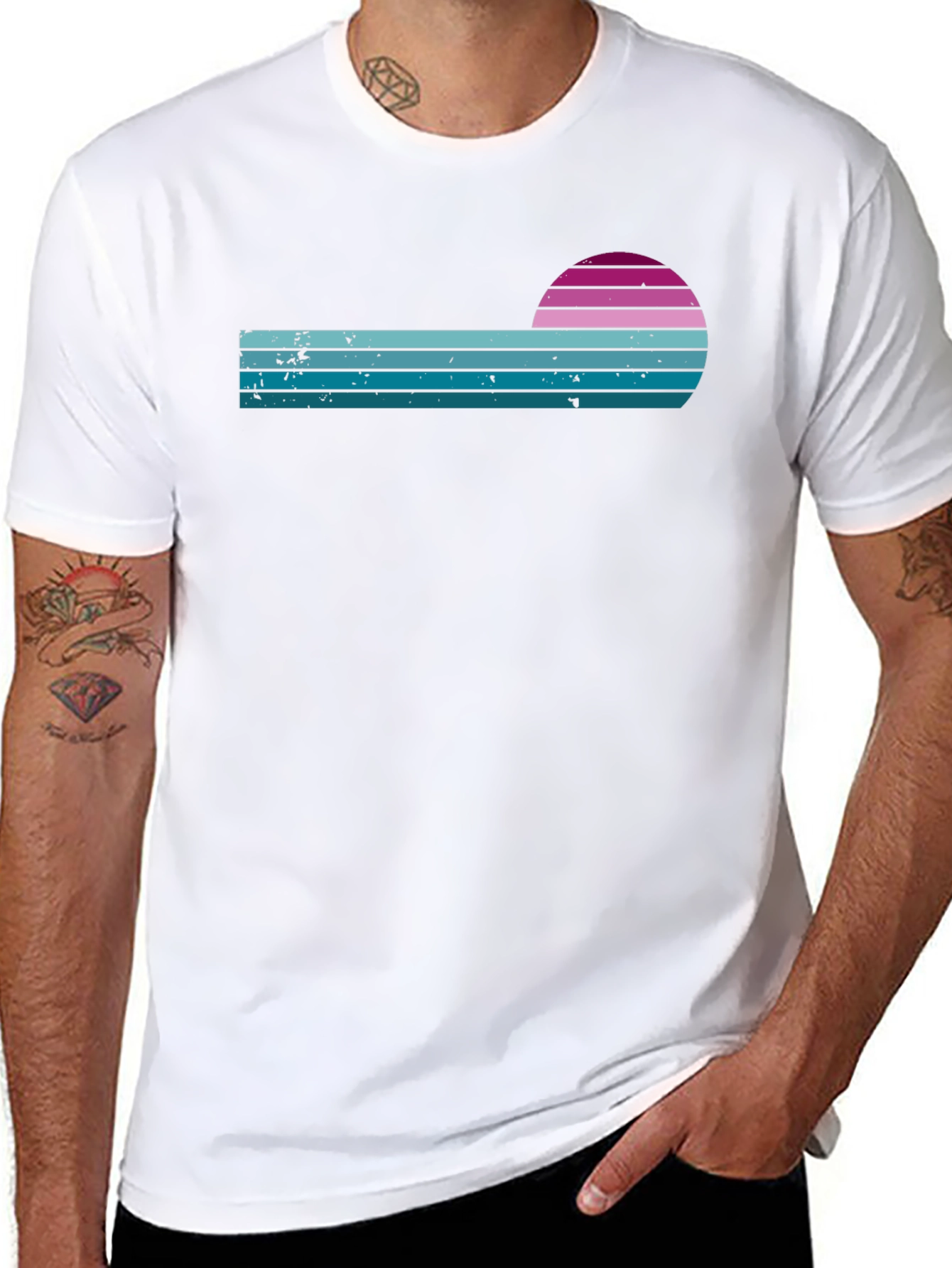 Retro Sunset Graphic Tee - Stylish Comfort