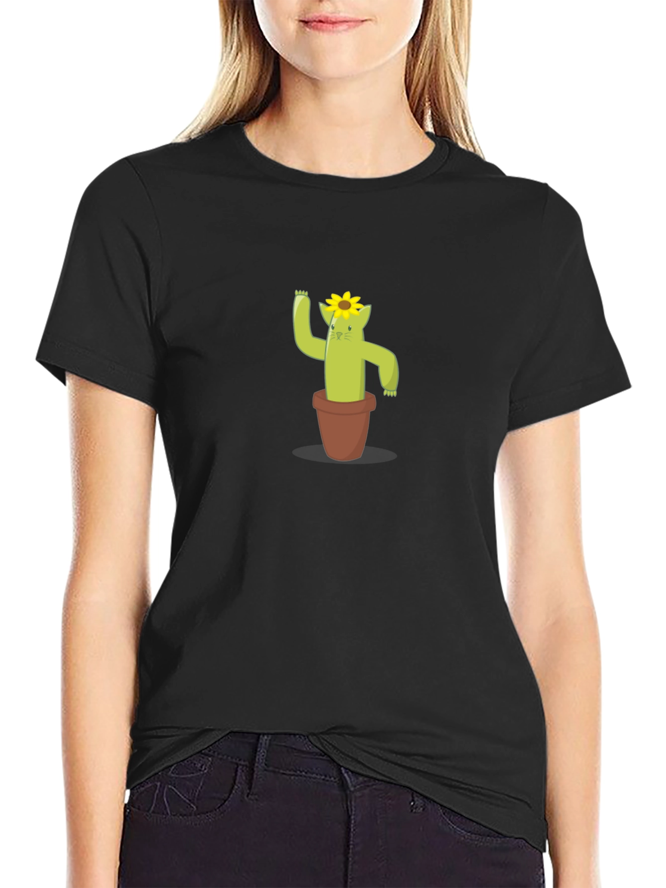 Cactus Cat Tee - Cute Graphic T-Shirt