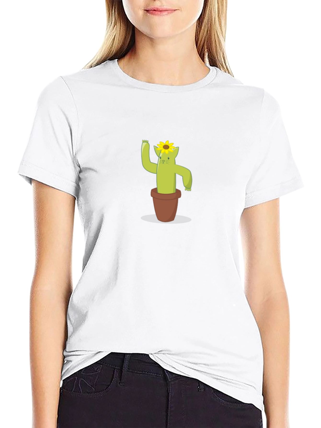 Cactus Cat Tee - Cute Graphic T-Shirt