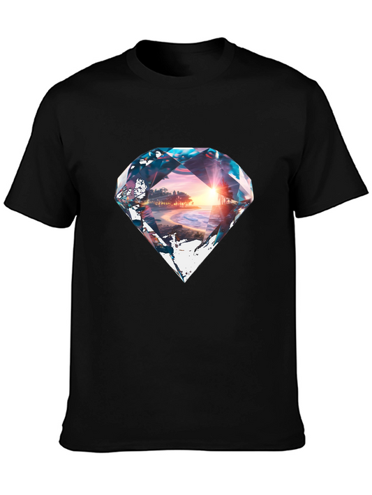 Diamond Beach Graphic Black T-Shirt