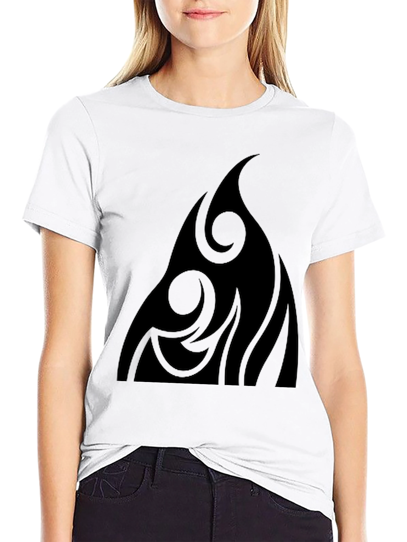 Tribal Flame Graphic Black T-Shirt
