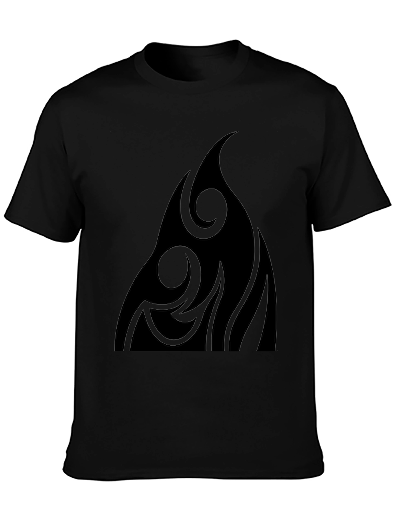 Tribal Flame Graphic Black T-Shirt