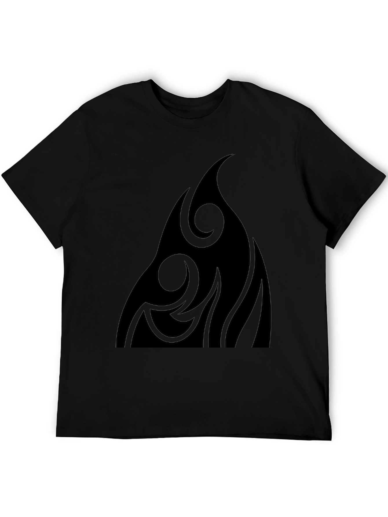 Tribal Flame Graphic Black T-Shirt