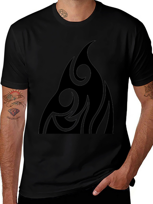 Tribal Flame Graphic Black T-Shirt