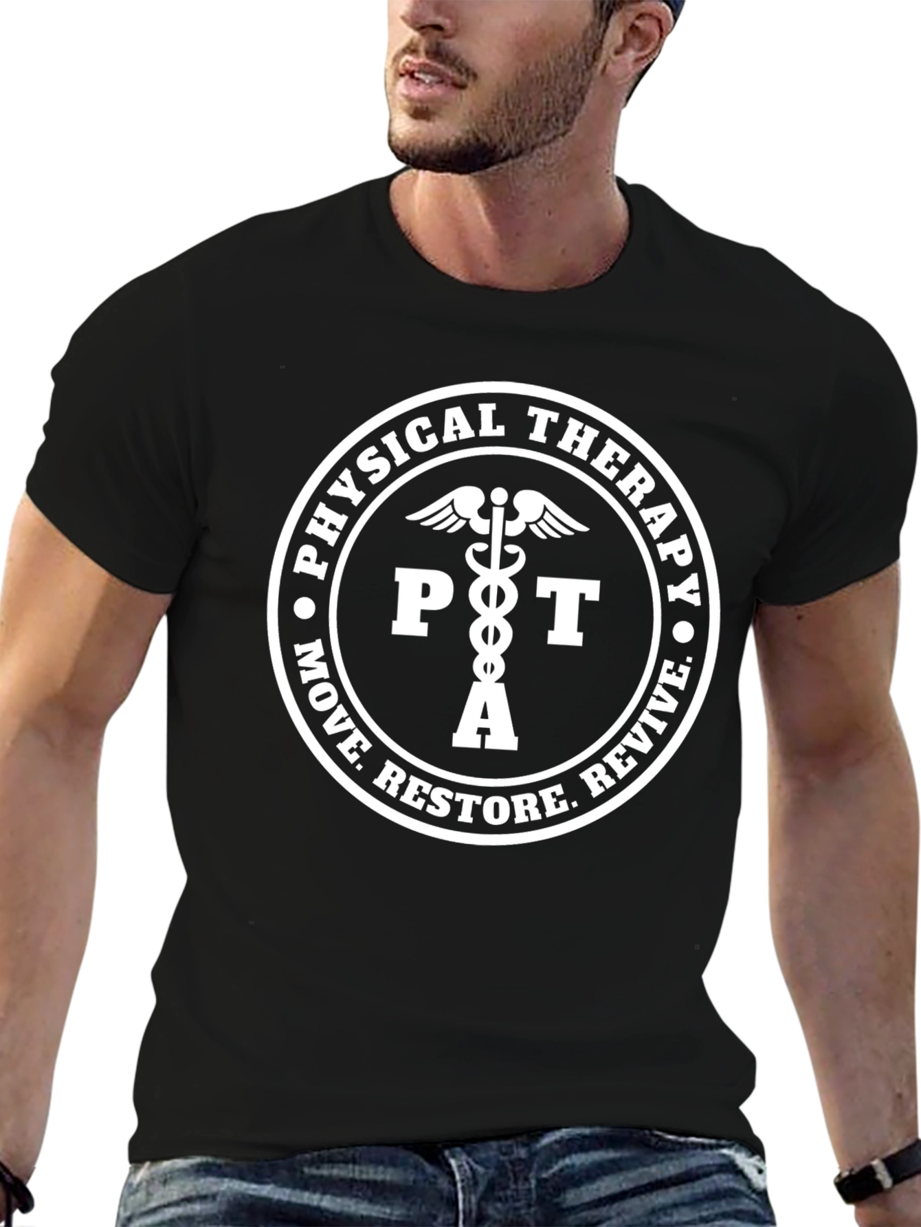 Physical Therapy T-Shirt PTA Move Restore Revive Tee