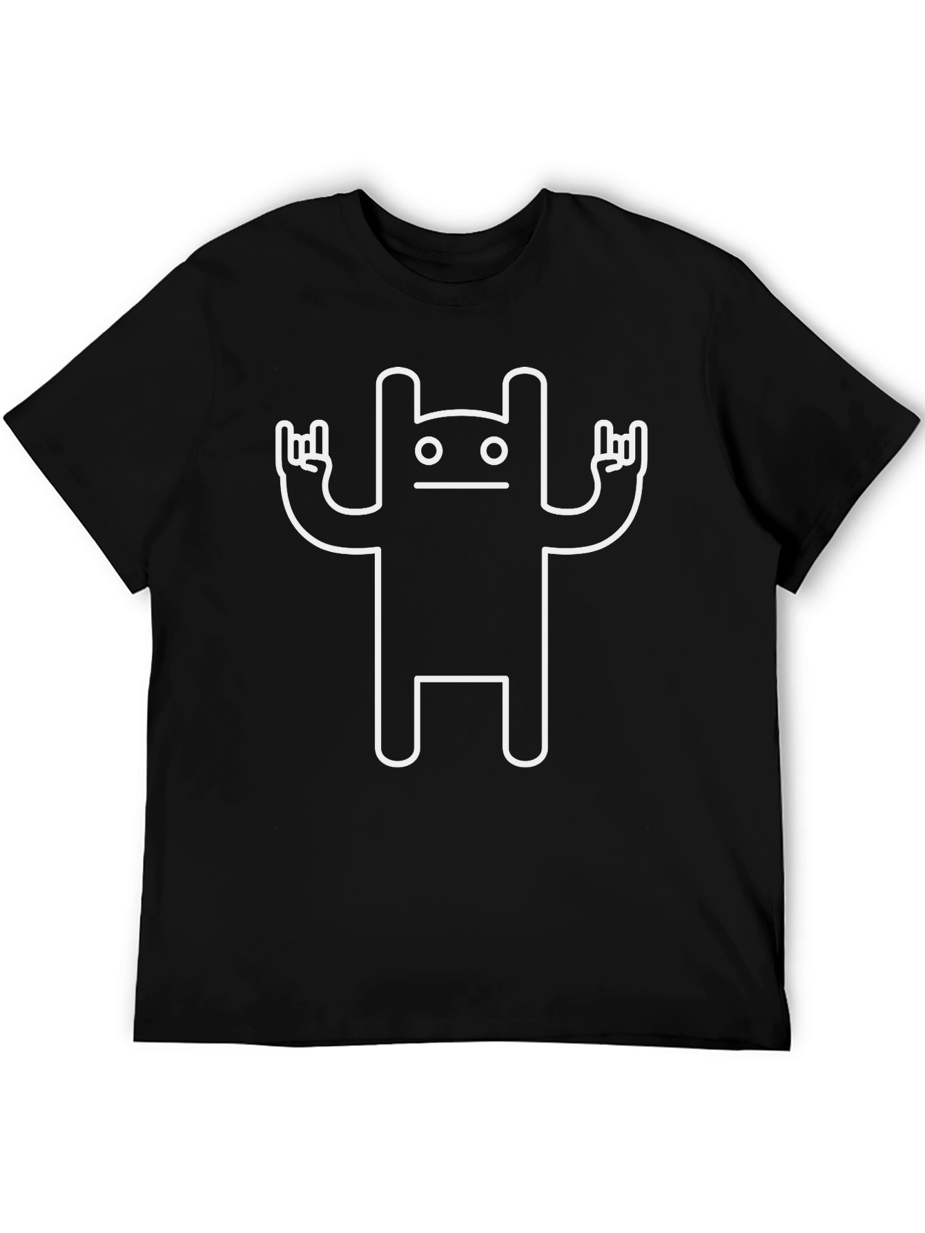 Cool Rock On Monster Graphic Black T-Shirt