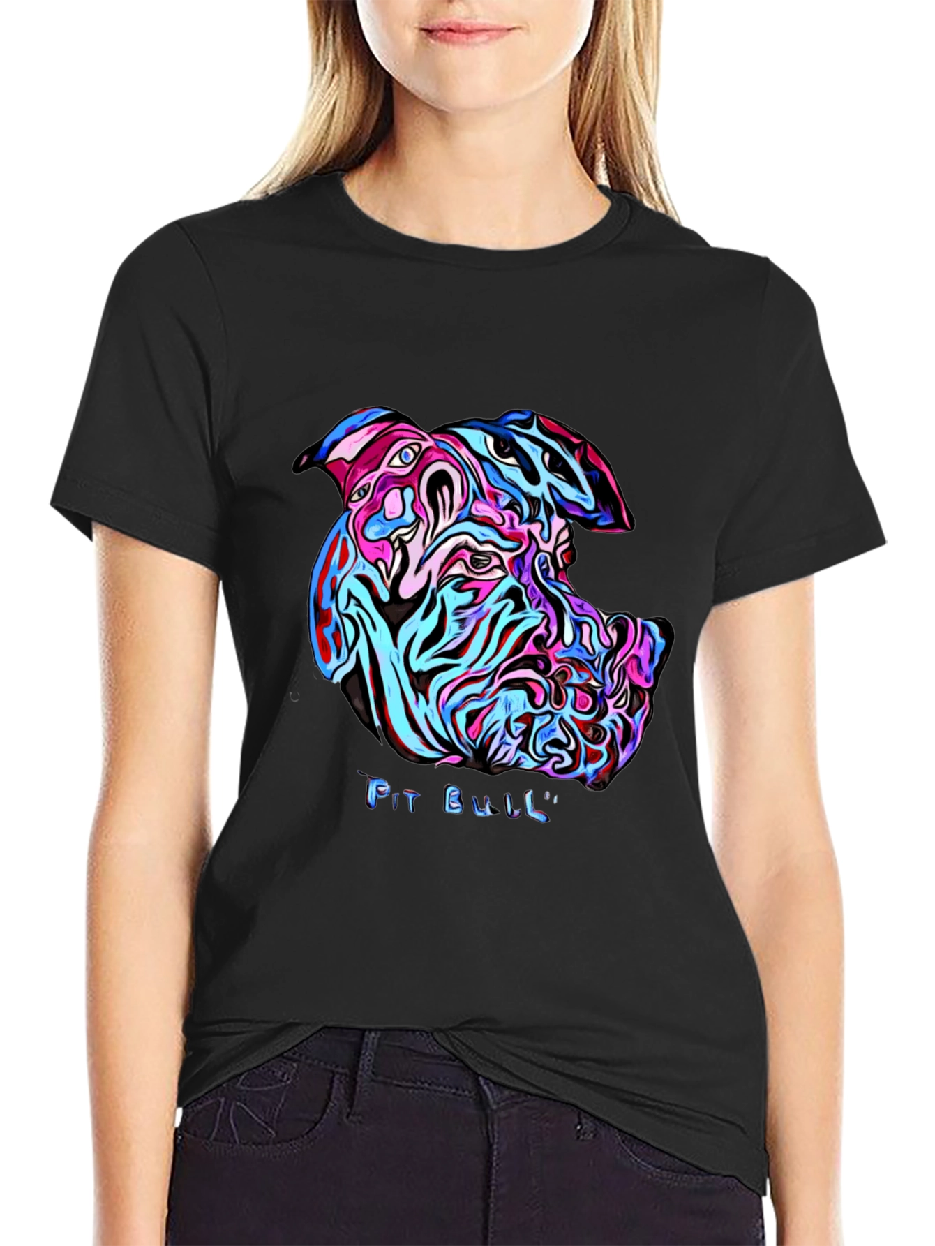 Psychedelic Pit Bull Graphic Tee