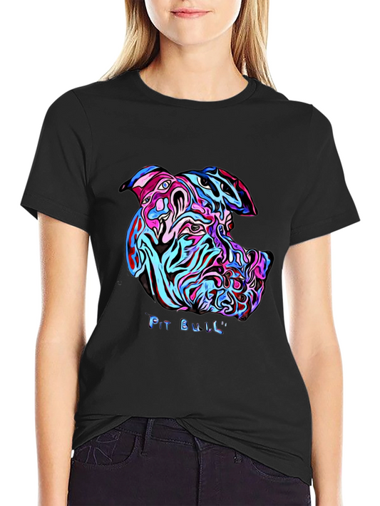 Psychedelic Pit Bull Graphic Tee