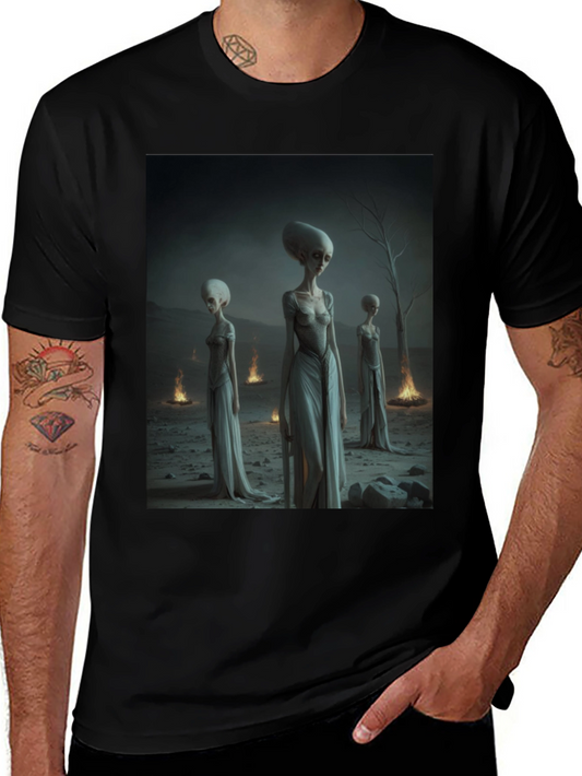 Alien Gathering Black T-Shirt