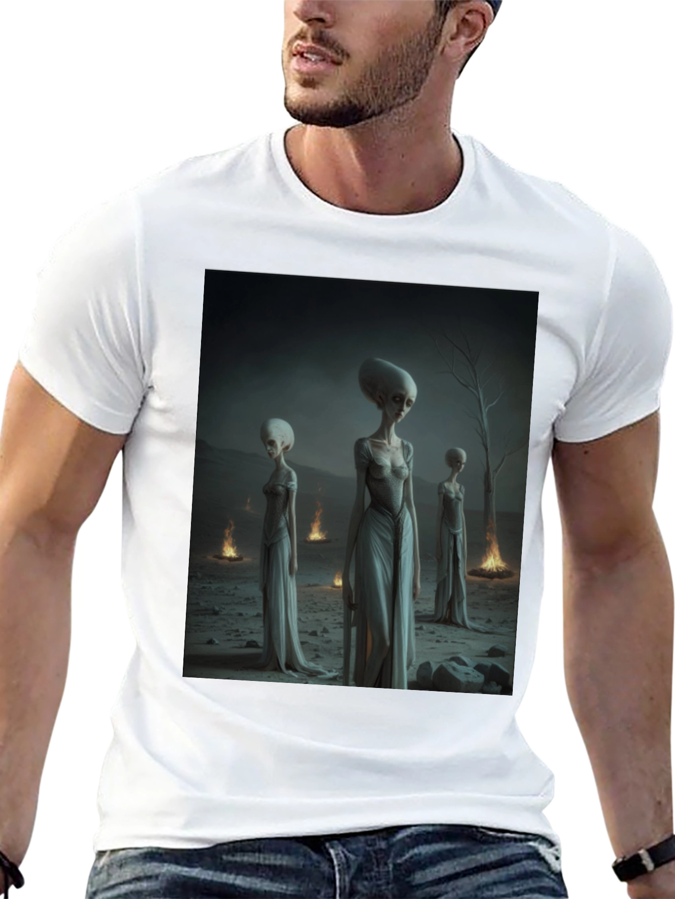 Alien Gathering Black T-Shirt