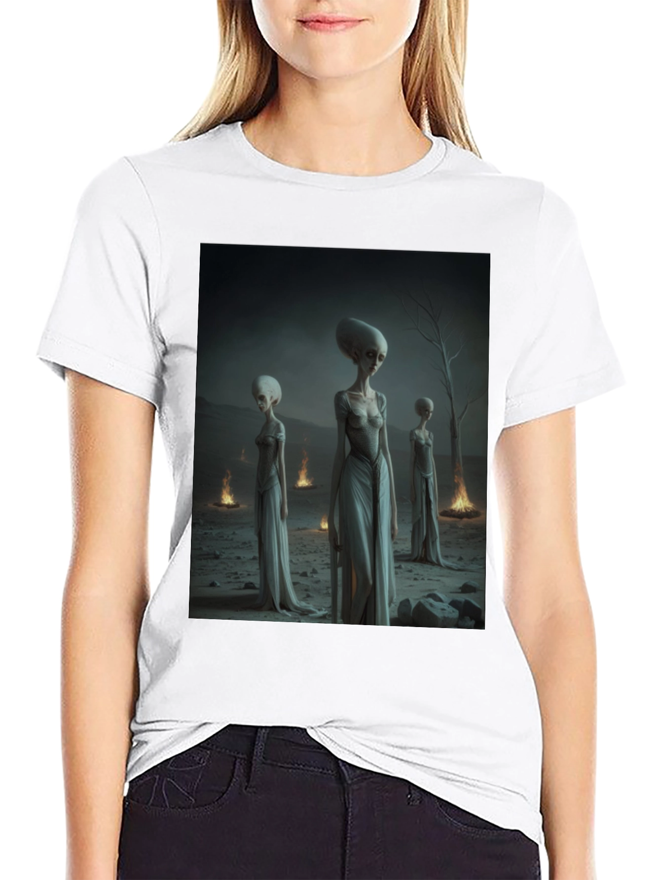 Alien Gathering Black T-Shirt