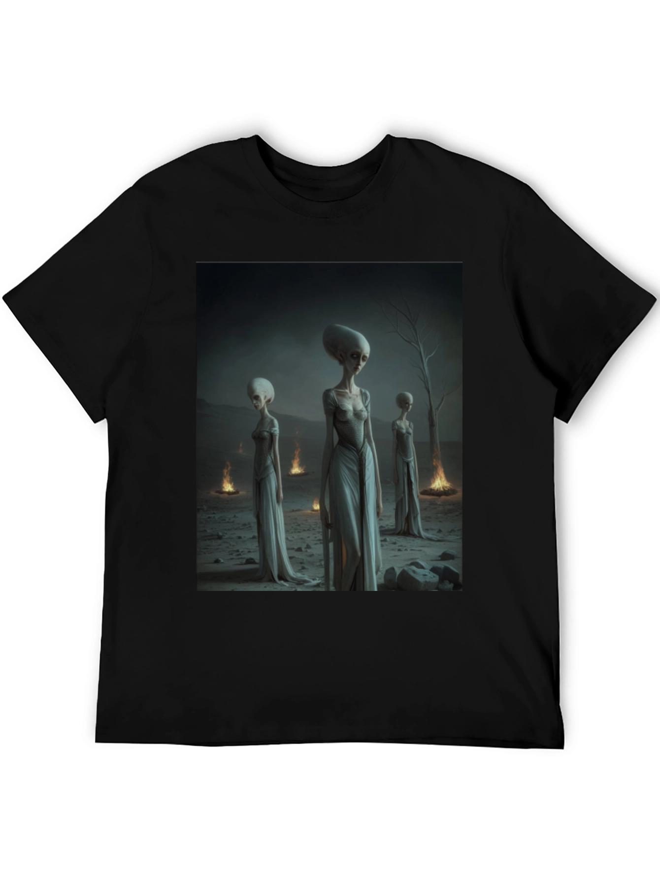 Alien Gathering Black T-Shirt