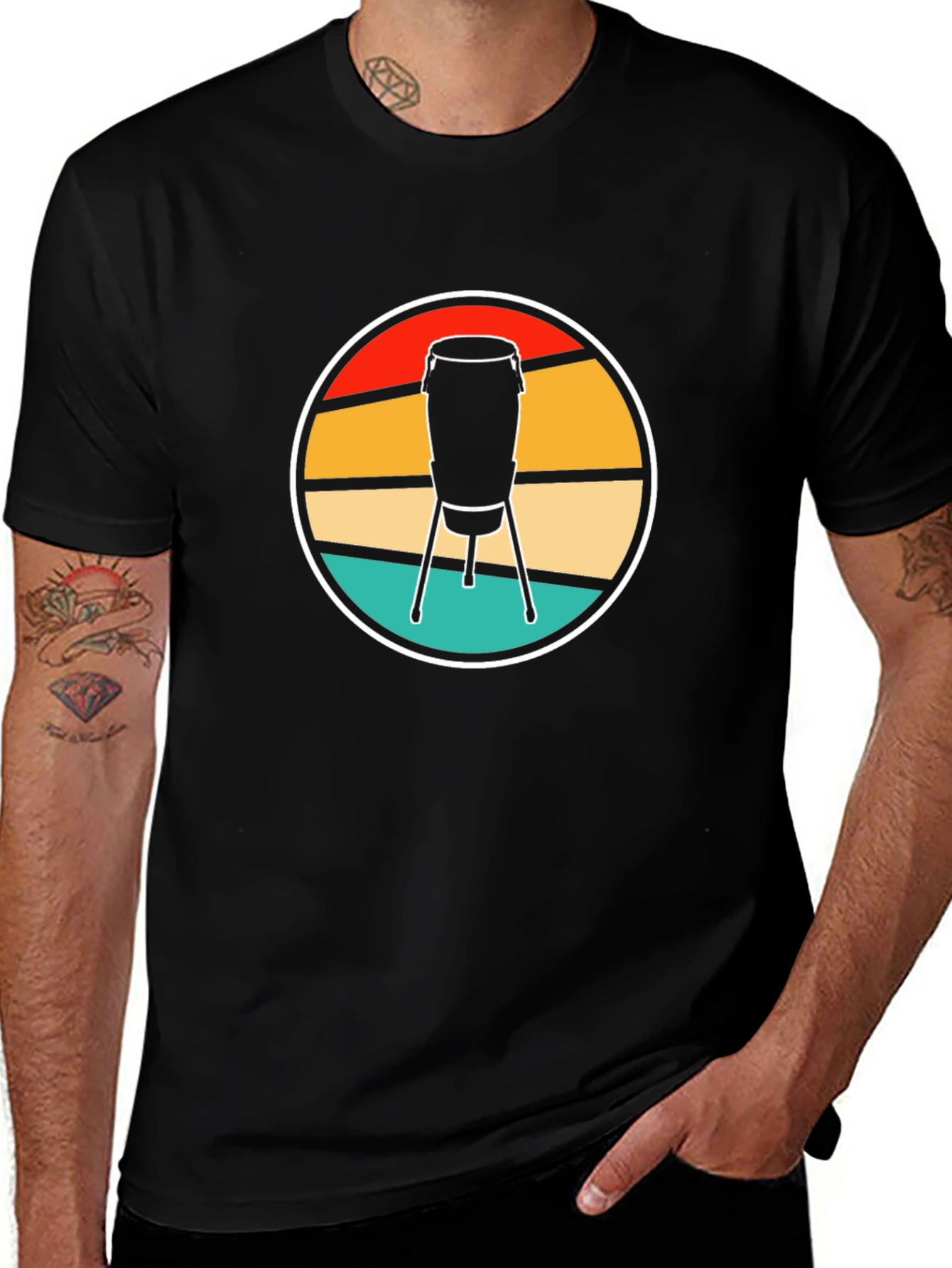 Retro Conga Drum T-Shirt - Music Lover Tee